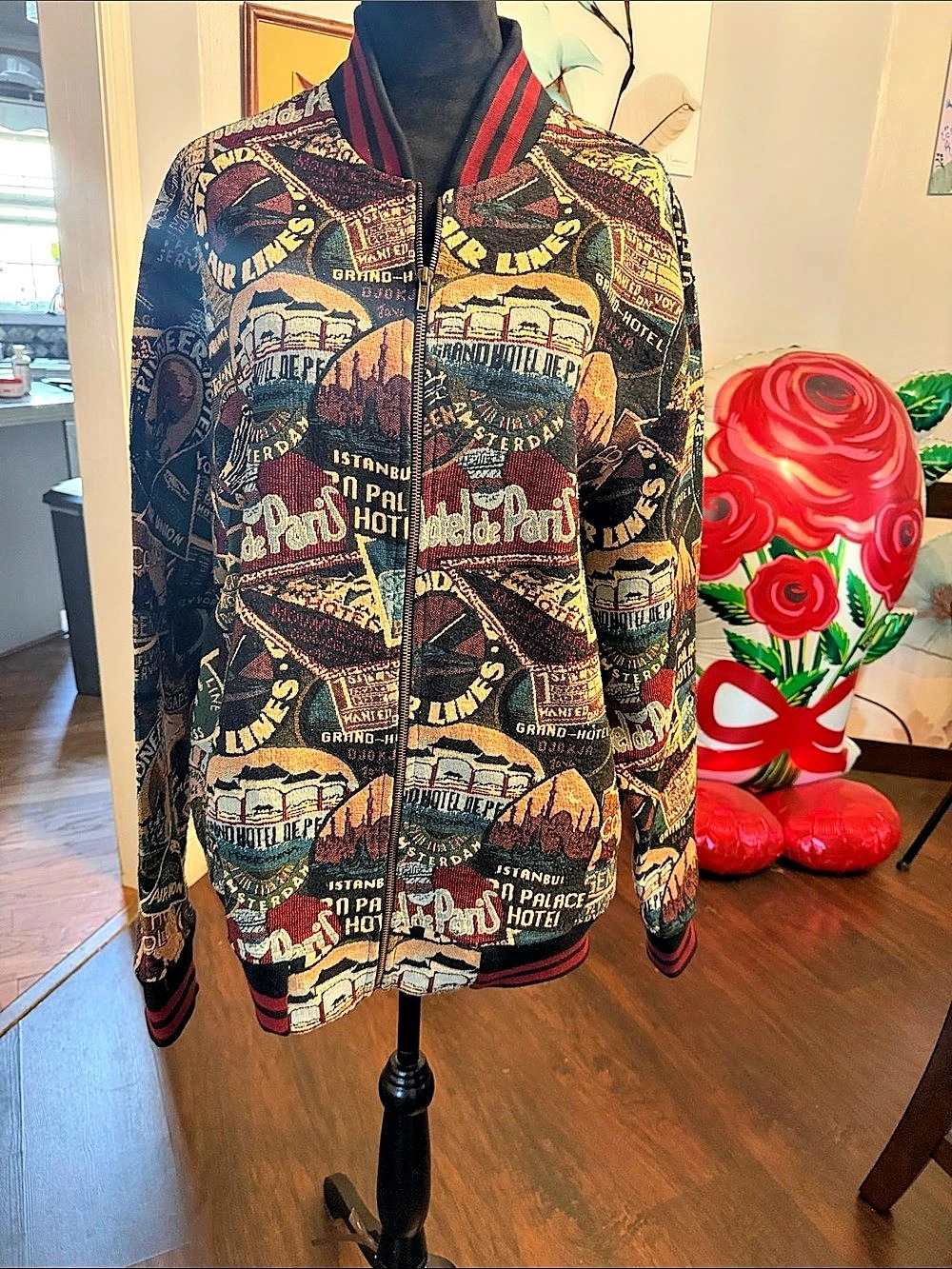 Decibel Men's Woven Bomber Jacket Brown & Black Size XL